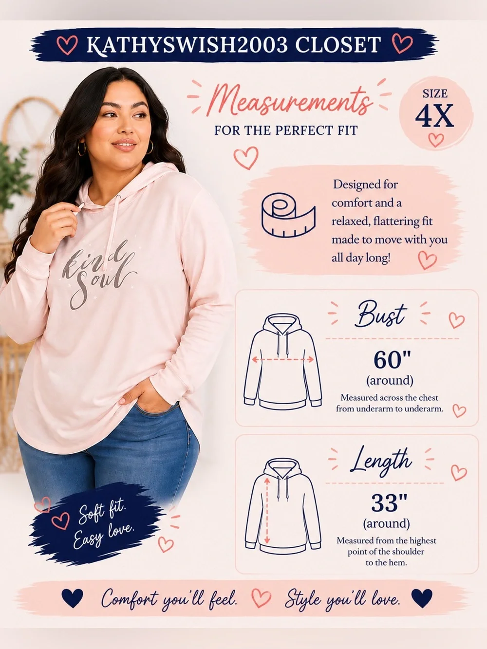 TORRID KIND SOUL LIGHT PINK HACCI HOODIE